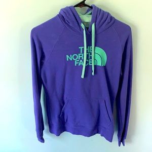 Purple and turquoise hoodie. North Face. Size S.